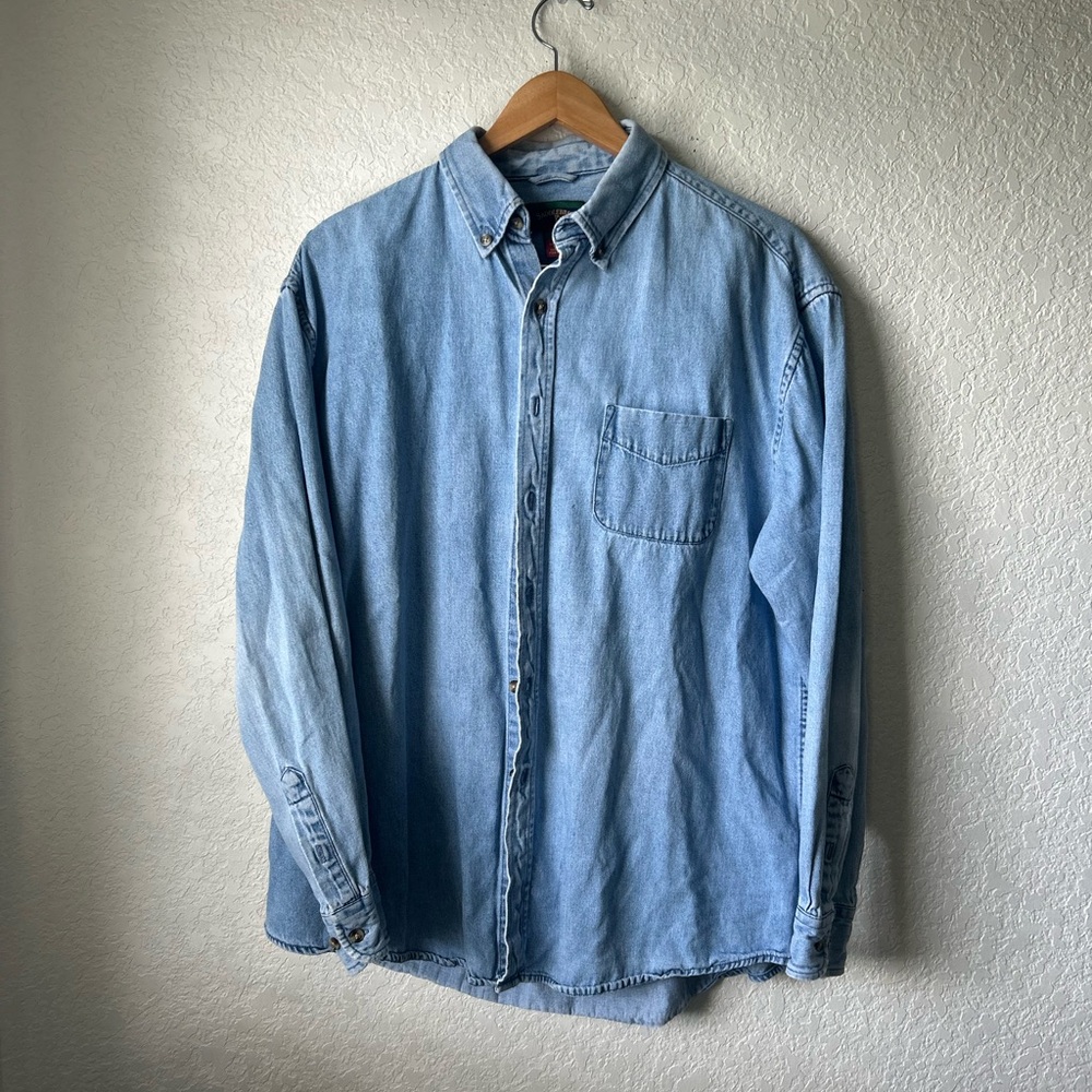 Vintage Saddlebred Men's Casual Blue Button Down Shirt